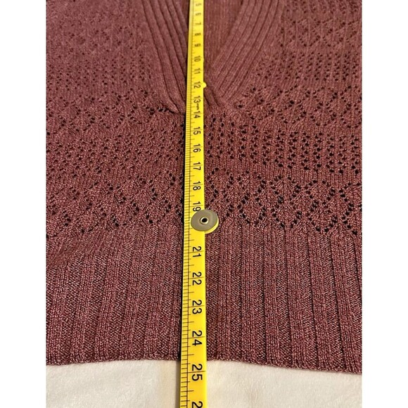 Womens Axcess SOFT Wool Blend Pullover Open Knit Sweater XL  Burgundy Maroon - Picture 3 of 13